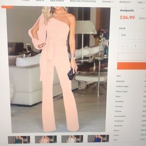 Pink long sleeve jumpsuit